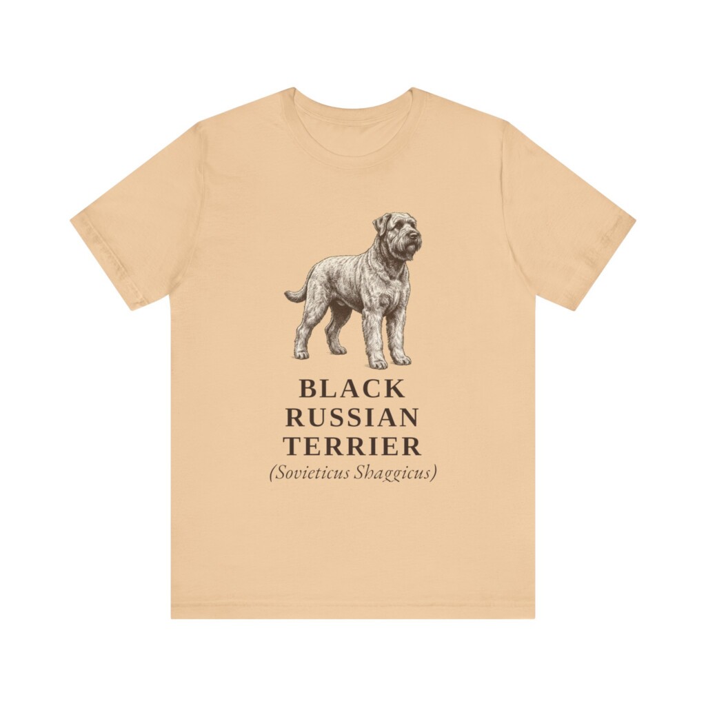 Black Russian Terrier Latin Shirt, Vintage Dog Sketch Tee, Dog Latin Gift