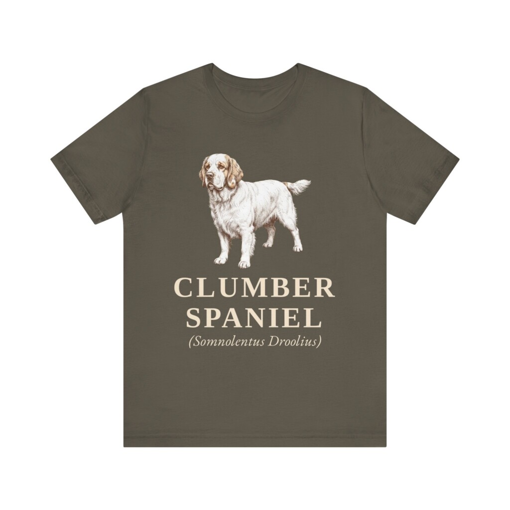 Clumber Spaniel Latin Shirt, Vintage Dog Sketch Tee, Dog Latin Gift