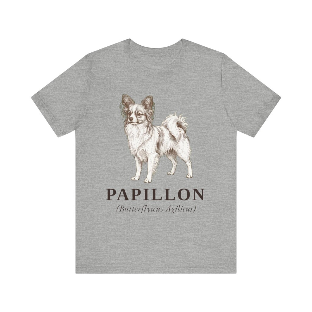 Papillon Latin Shirt, Vintage Dog Sketch Tee, Dog Latin Gift