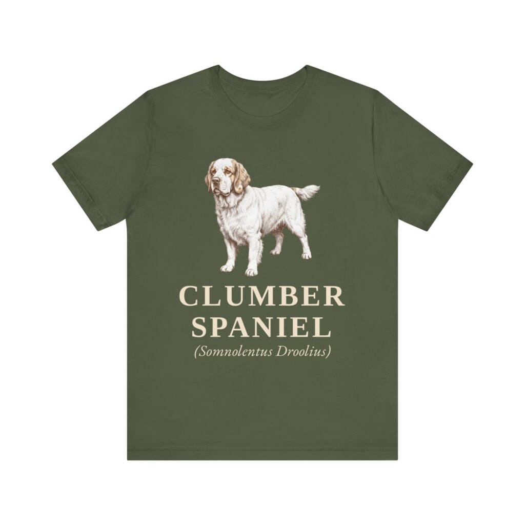 Clumber Spaniel Latin Shirt, Vintage Dog Sketch Tee, Dog Latin Gift