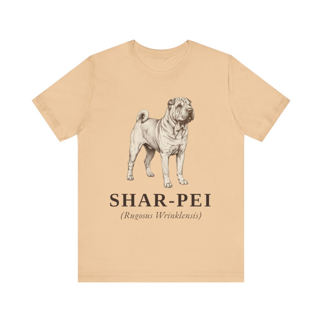 Shar-Pei Latin Shirt, Vintage Dog Sketch Tee, Dog Latin Gift