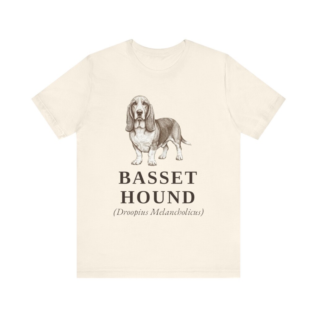 Basset Hound Latin Shirt, Vintage Dog Sketch Tee, Dog Latin Gift