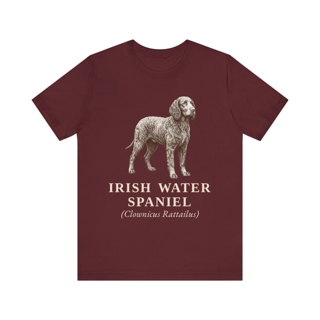 Irish Water Spaniel Latin Shirt, Vintage Dog Sketch Tee, Dog Latin Gift