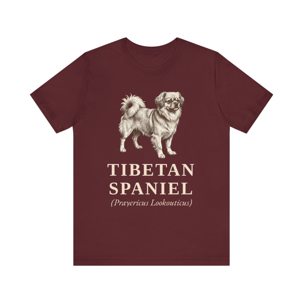 Tibetan Spaniel Latin Shirt, Vintage Dog Sketch Tee, Dog Latin Gift