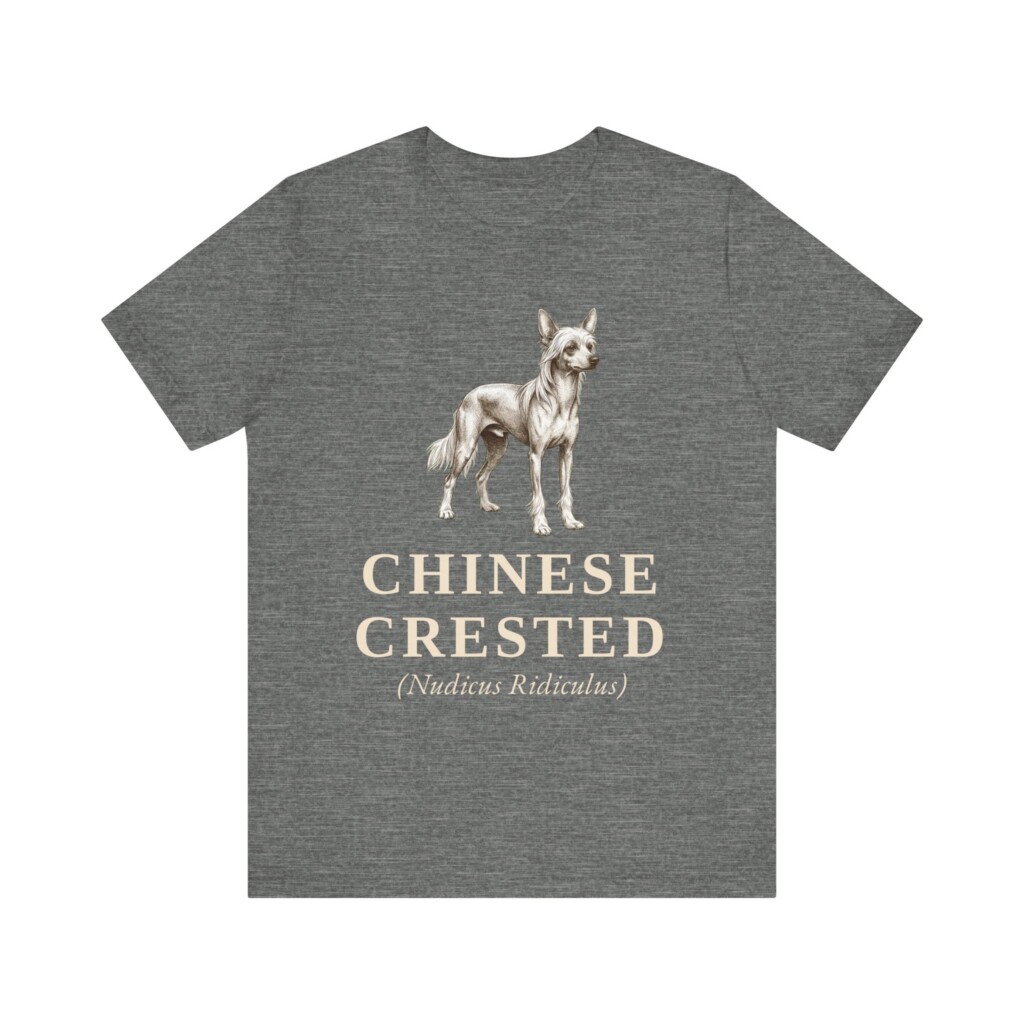 Chinese Crested Latin Shirt, Vintage Dog Sketch Tee, Dog Latin Gift