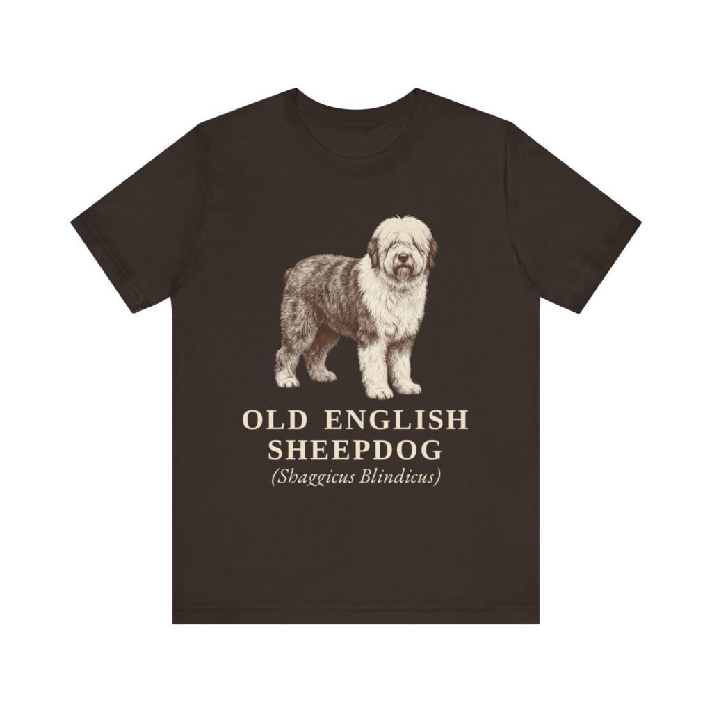 Old English Sheepdog Latin Shirt, Vintage Dog Sketch Tee, Dog Latin Gift