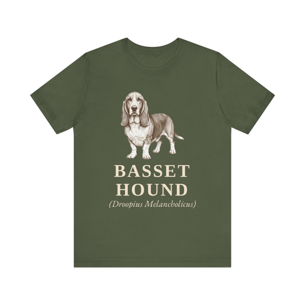 Basset Hound Latin Shirt, Vintage Dog Sketch Tee, Dog Latin Gift