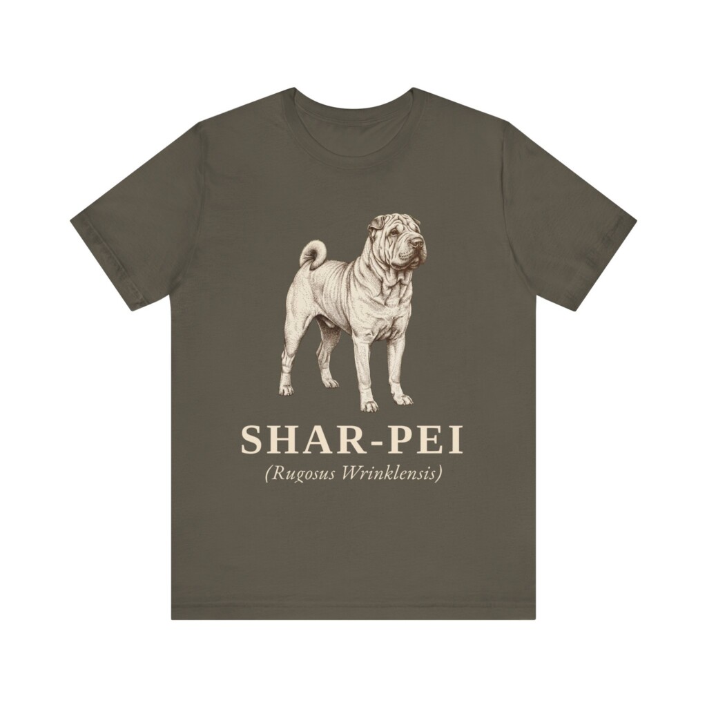 Shar-Pei Latin Shirt, Vintage Dog Sketch Tee, Dog Latin Gift