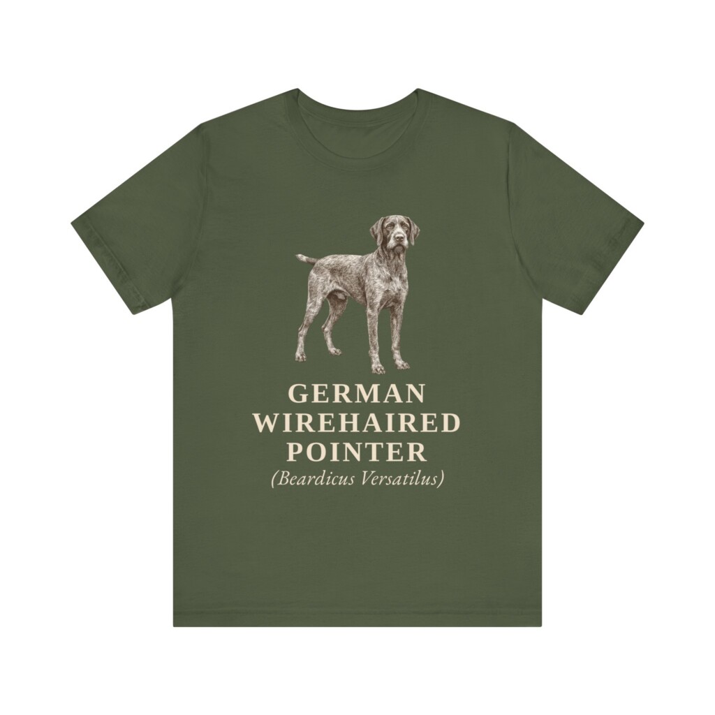 German Wirehaired Pointer Latin Shirt, Vintage Dog Sketch Tee, Dog Latin Gift