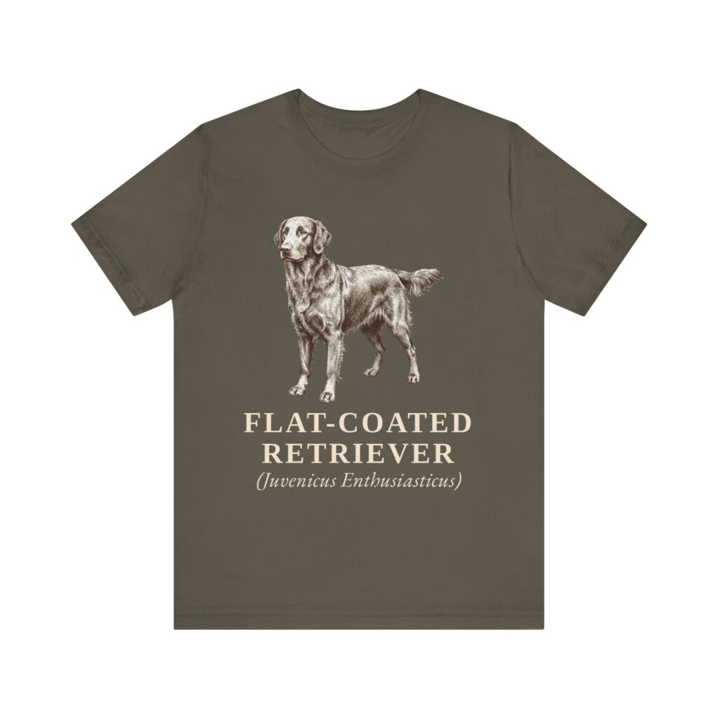 Flat-Coated Retriever Latin Shirt, Vintage Dog Sketch Tee, Dog Latin Gift