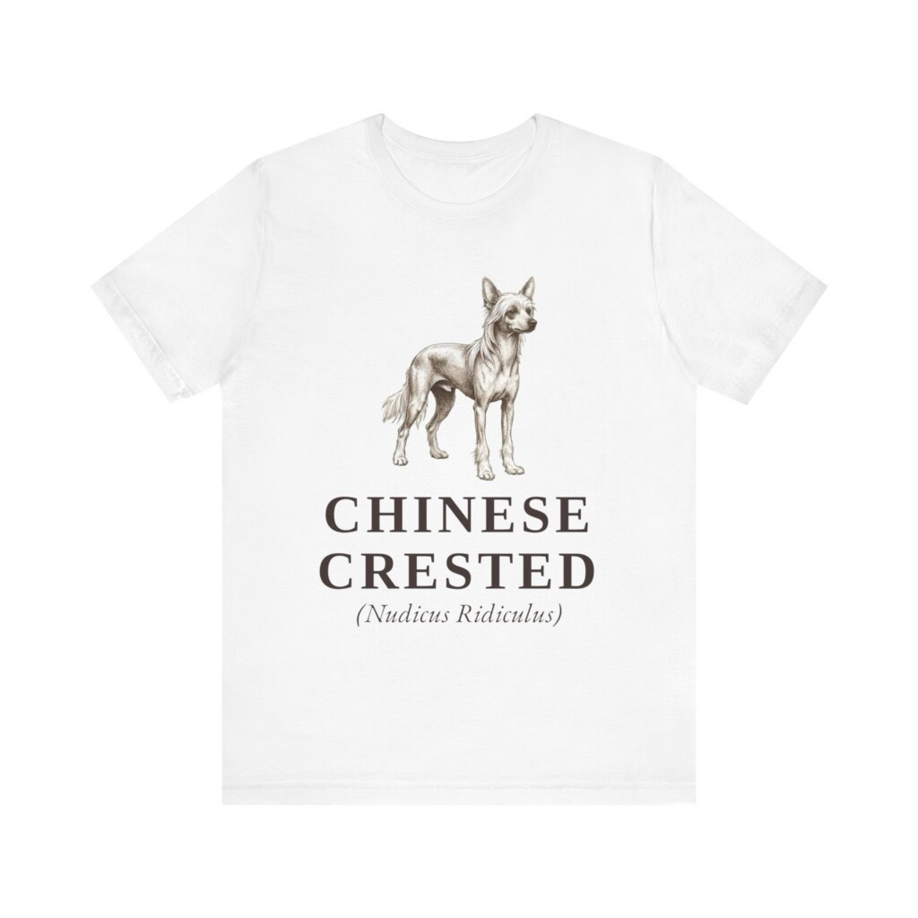 Chinese Crested Latin Shirt, Vintage Dog Sketch Tee, Dog Latin Gift