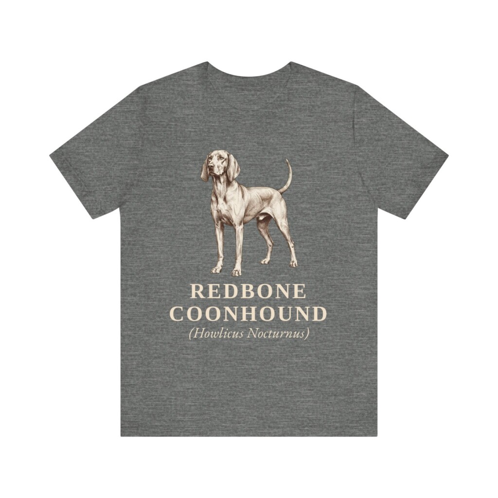 Redbone Coonhound Latin Shirt, Vintage Dog Sketch Tee, Dog Latin Gift