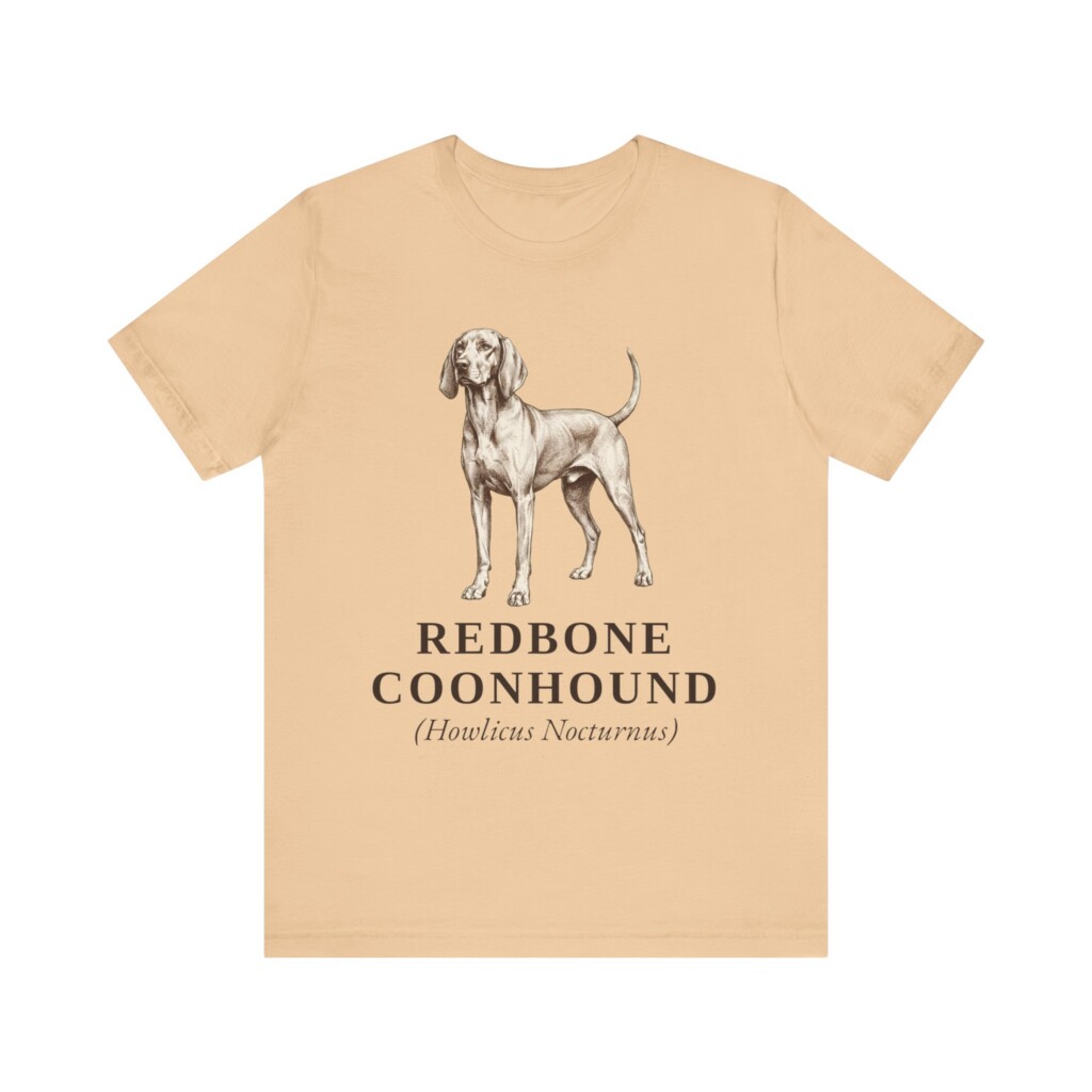 Redbone Coonhound Latin Shirt, Vintage Dog Sketch Tee, Dog Latin Gift
