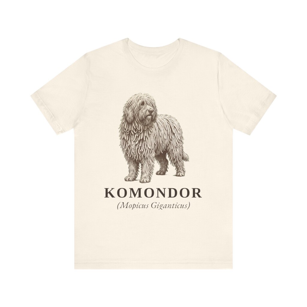 Komondor Latin Shirt, Vintage Dog Sketch Tee, Dog Latin Gift
