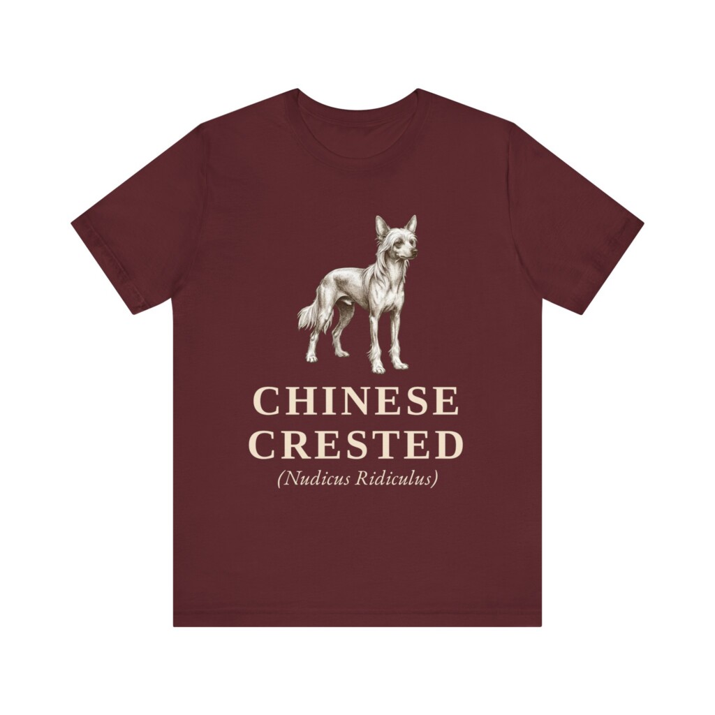 Chinese Crested Latin Shirt, Vintage Dog Sketch Tee, Dog Latin Gift