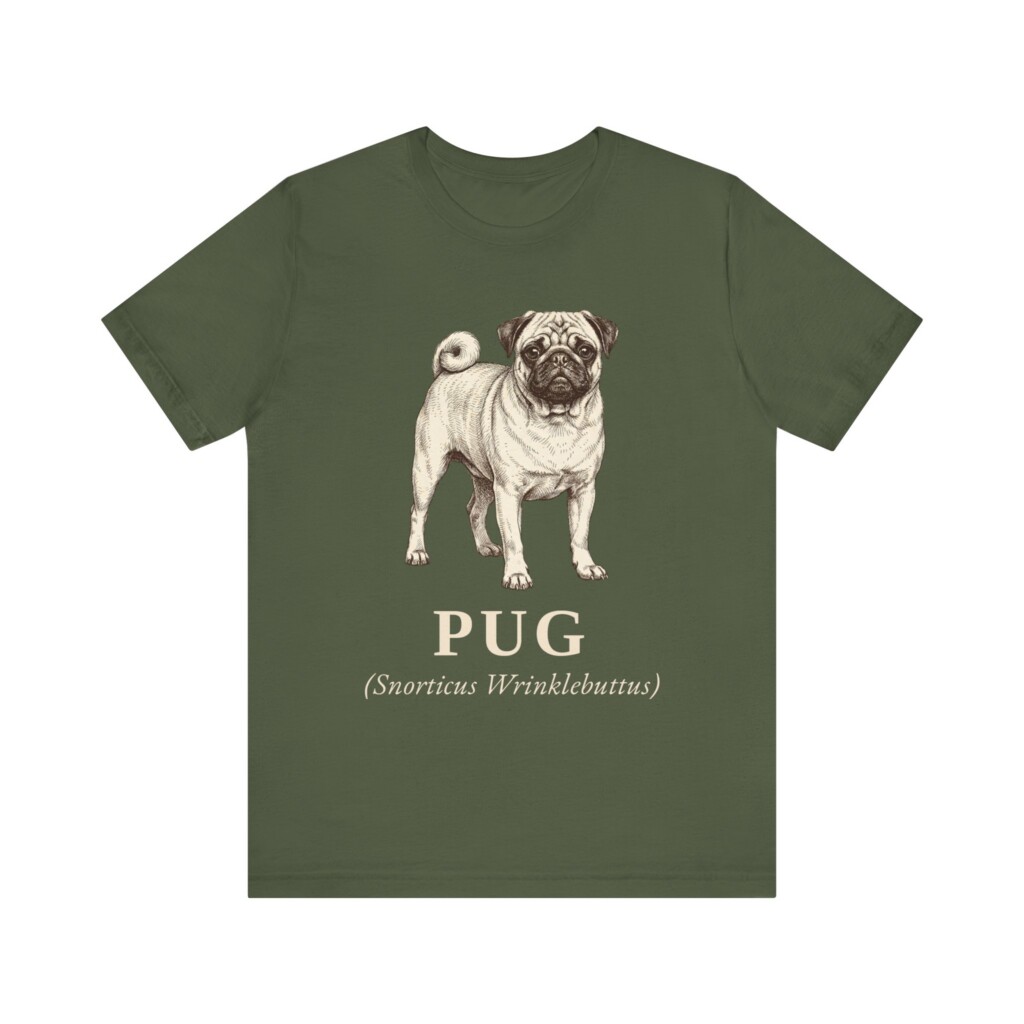 Pug Latin Shirt, Vintage Dog Sketch Tee, Dog Latin Gift