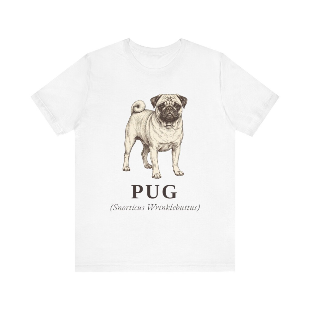 Pug Latin Shirt, Vintage Dog Sketch Tee, Dog Latin Gift