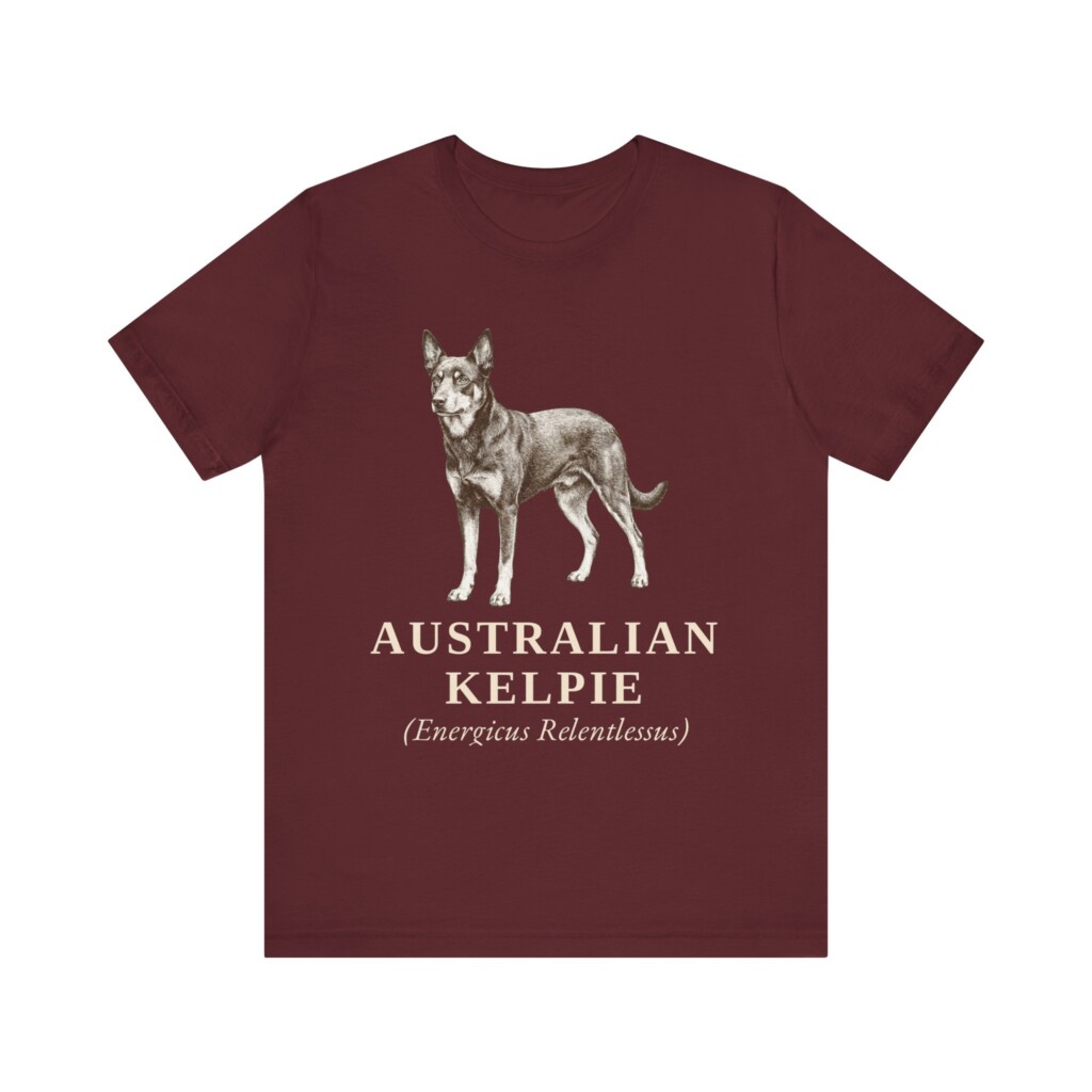 Australian Kelpie Latin Shirt, Vintage Dog Sketch Tee, Dog Latin Gift