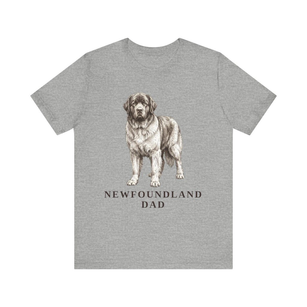 Newfoundland Dog Dad Shirt, Vintage Dog Sketch Tee, Dog Dad Gift