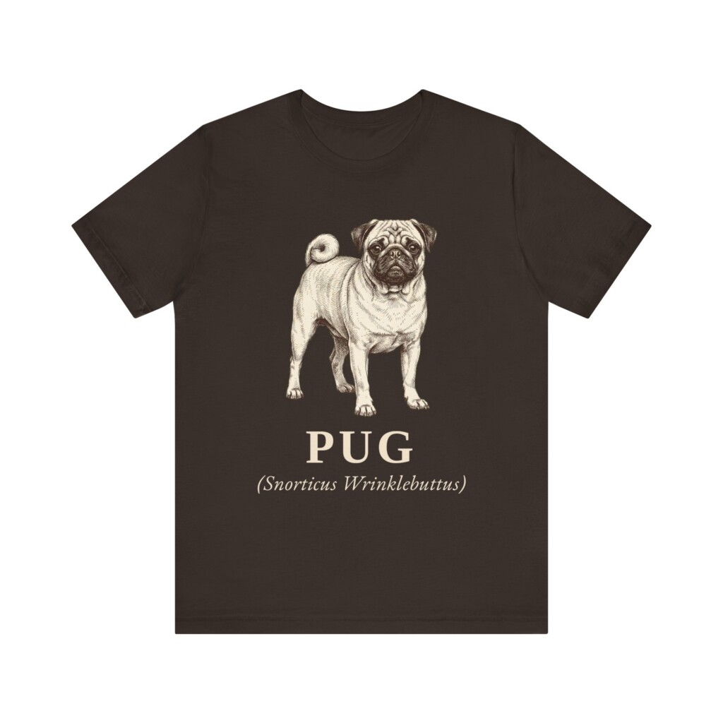 Pug Latin Shirt, Vintage Dog Sketch Tee, Dog Latin Gift