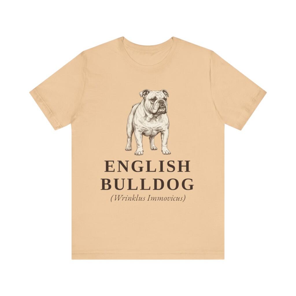 English Bulldog Latin Shirt, Vintage Dog Sketch Tee, Dog Latin Gift