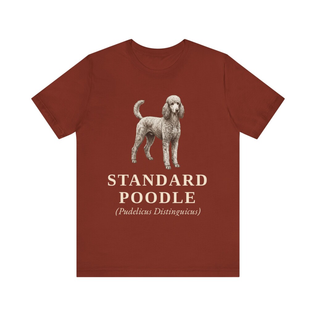 Standard Poodle Latin Shirt, Vintage Dog Sketch Tee, Dog Latin Gift