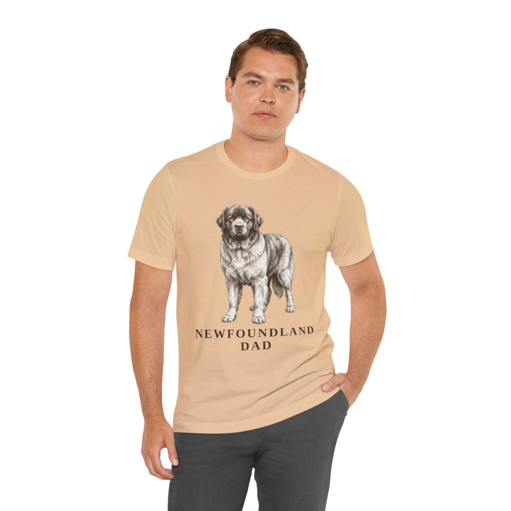 Newfoundland Dog Dad Shirt, Vintage Dog Sketch Tee, Dog Dad Gift