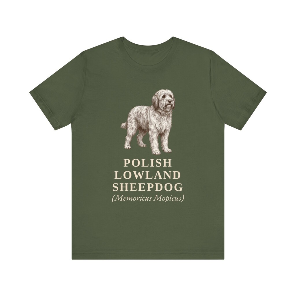Polish Lowland Sheepdog Latin Shirt, Vintage Dog Sketch Tee, Dog Latin Gift