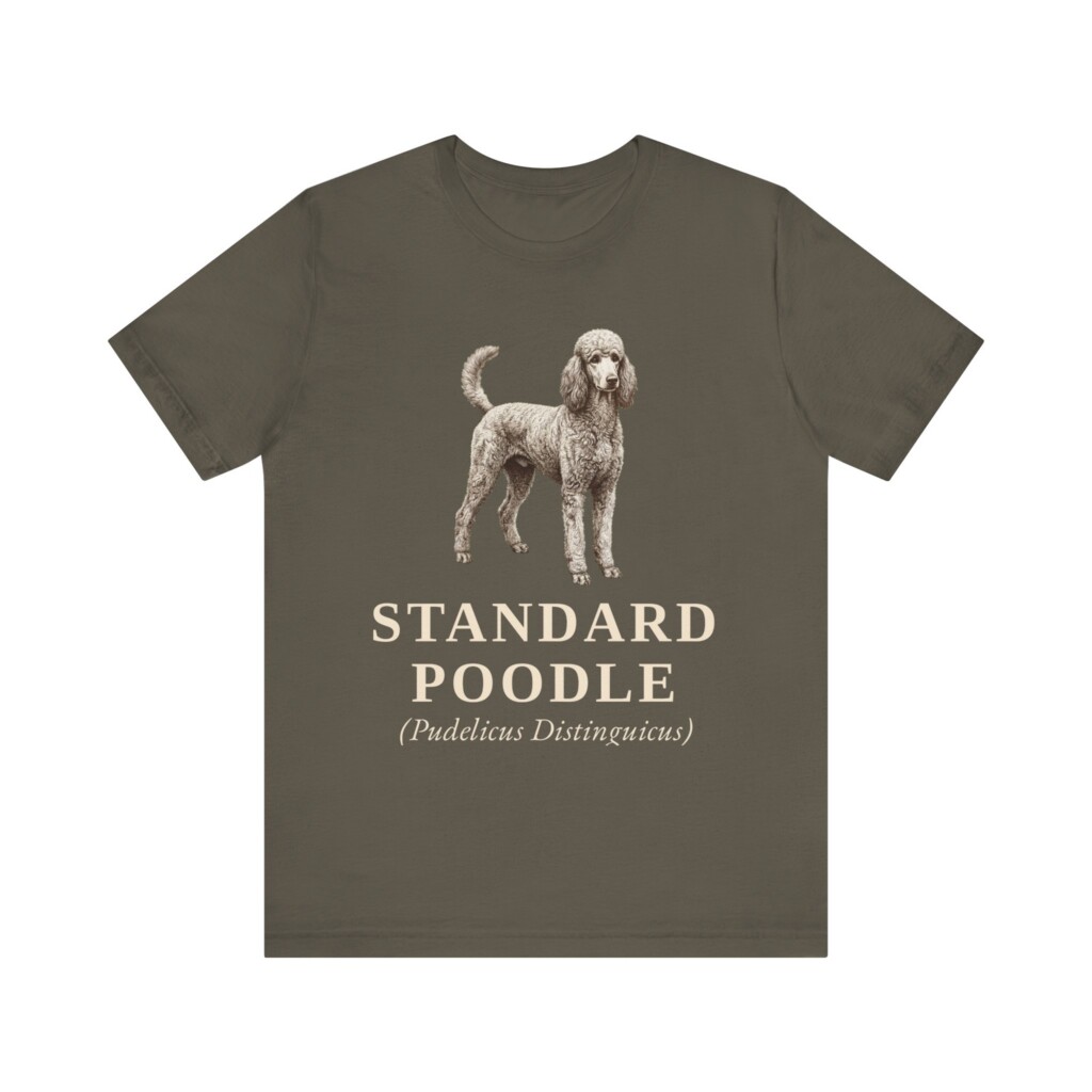 Standard Poodle Latin Shirt, Vintage Dog Sketch Tee, Dog Latin Gift
