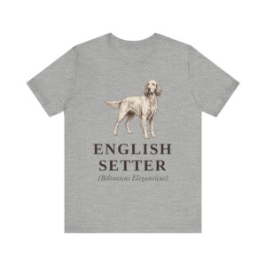 English Setter Latin Shirt, Vintage Dog Sketch Tee, Dog Latin Gift