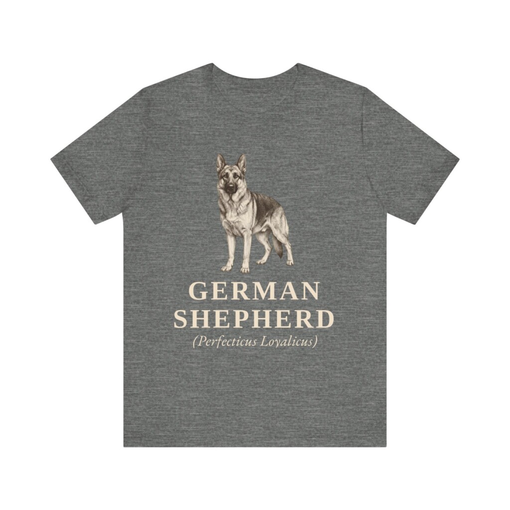 German Shepherd Latin Shirt, Vintage Dog Sketch Tee, Dog Latin Gift