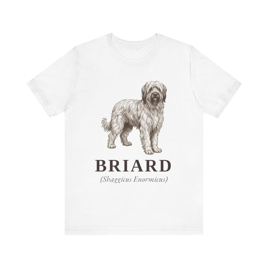 Briard Latin Shirt, Vintage Dog Sketch Tee, Dog Latin Gift