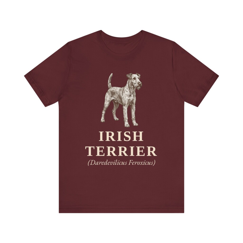Irish Terrier Latin Shirt, Vintage Dog Sketch Tee, Dog Latin Gift