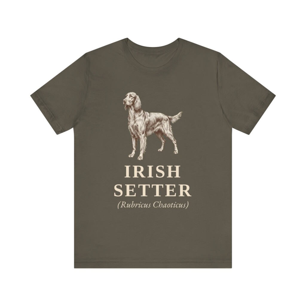 Irish Setter Latin Shirt, Vintage Dog Sketch Tee, Dog Latin Gift