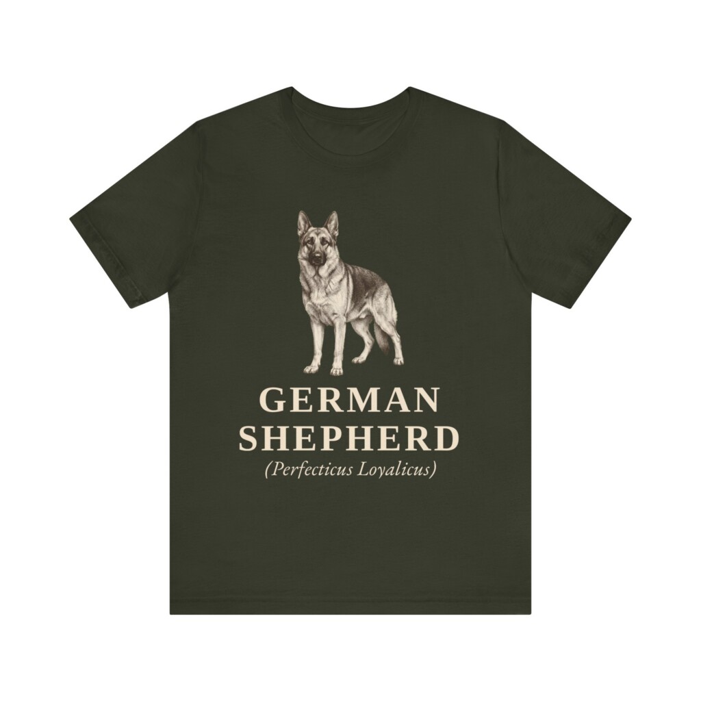 German Shepherd Latin Shirt, Vintage Dog Sketch Tee, Dog Latin Gift