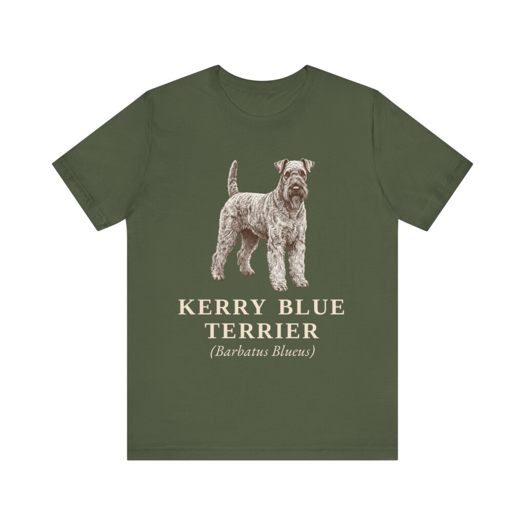 Kerry Blue Terrier Latin Shirt, Vintage Dog Sketch Tee, Dog Latin Gift