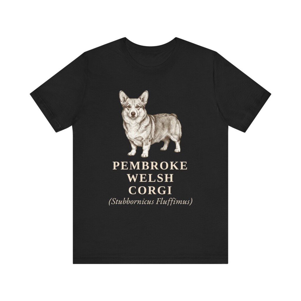 Pembroke Welsh Corgi Latin Shirt, Vintage Dog Sketch Tee, Dog Latin Gift