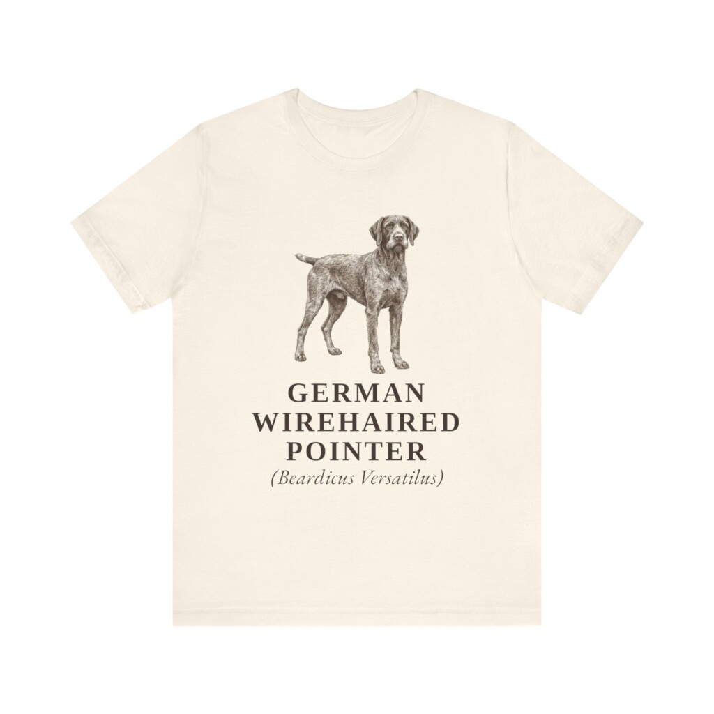 German Wirehaired Pointer Latin Shirt, Vintage Dog Sketch Tee, Dog Latin Gift