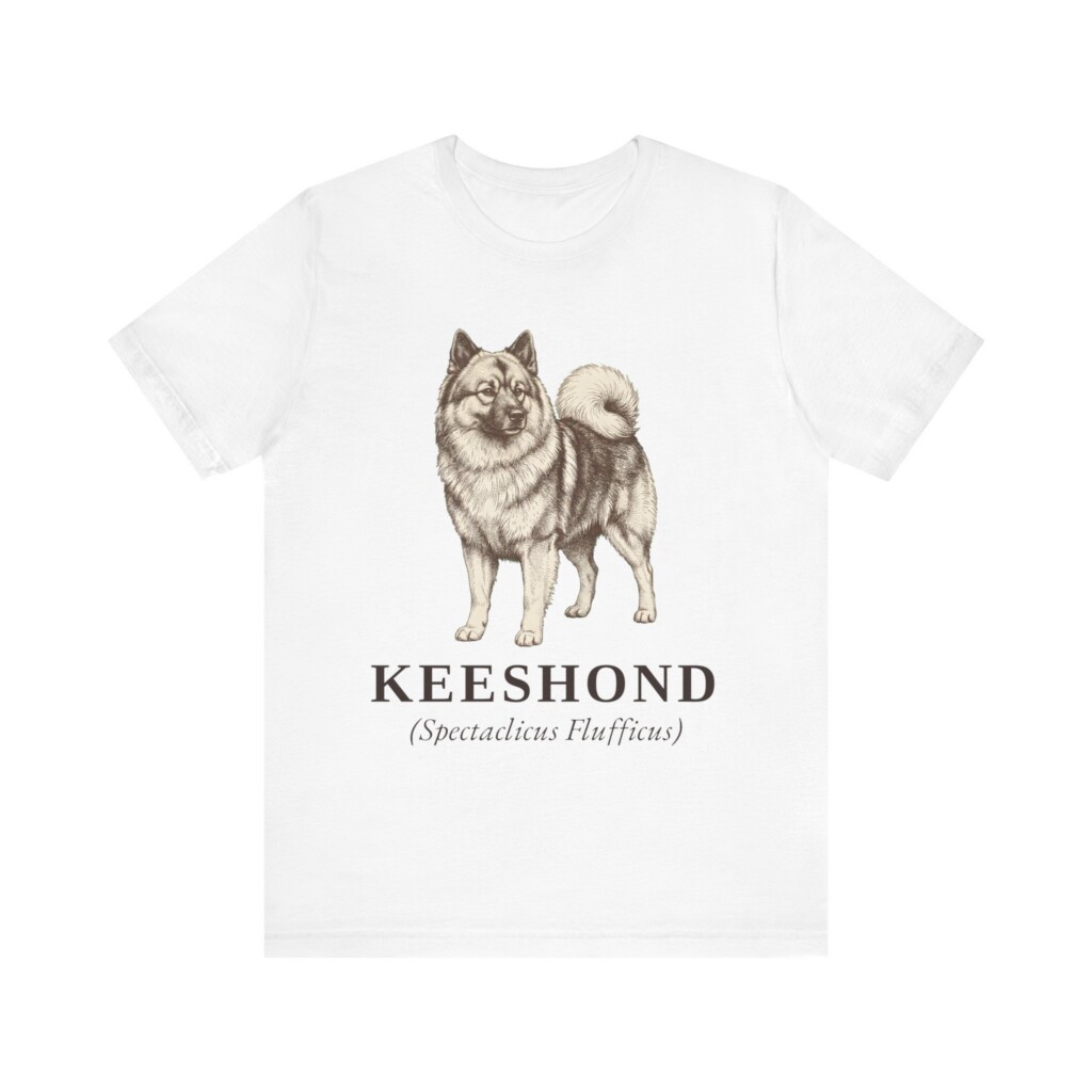 Keeshond Latin Shirt, Vintage Dog Sketch Tee, Dog Latin Gift
