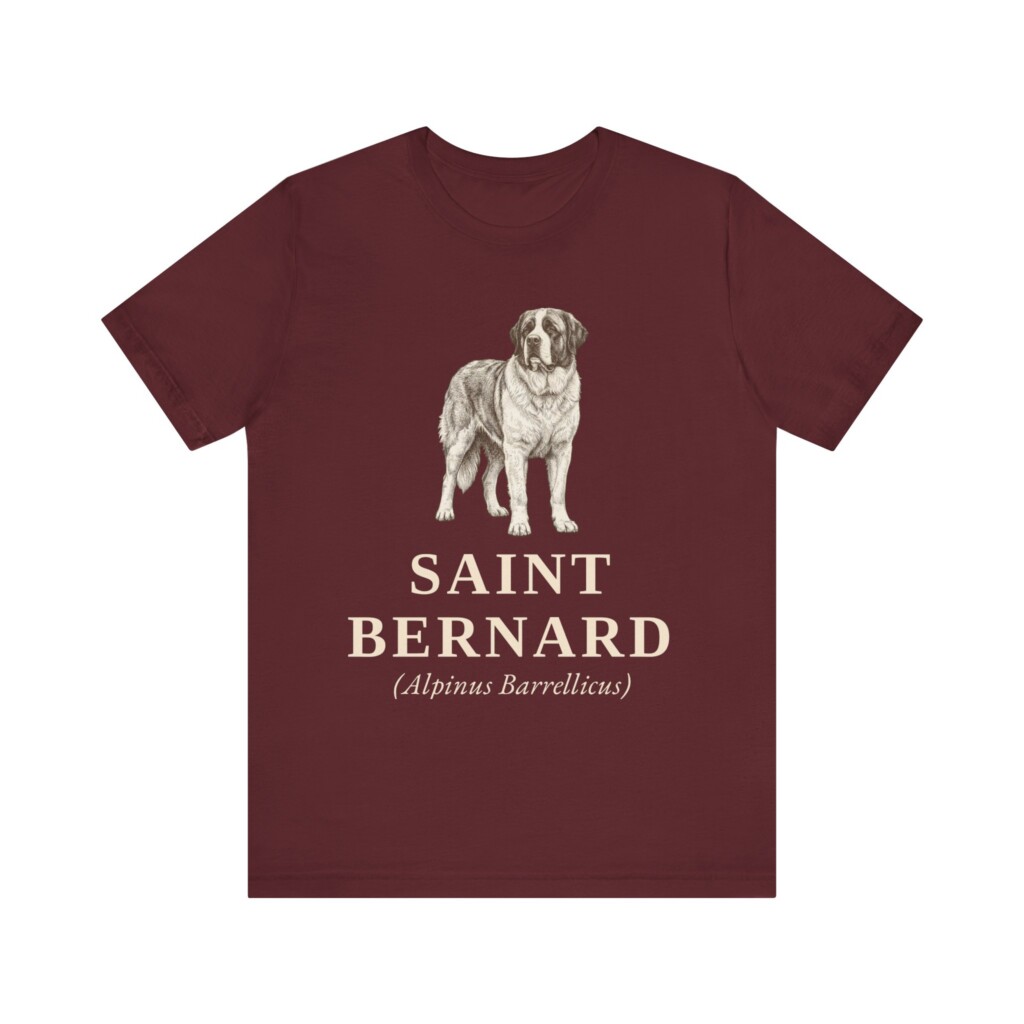 Saint Bernard Latin Shirt, Vintage Dog Sketch Tee, Dog Latin Gift