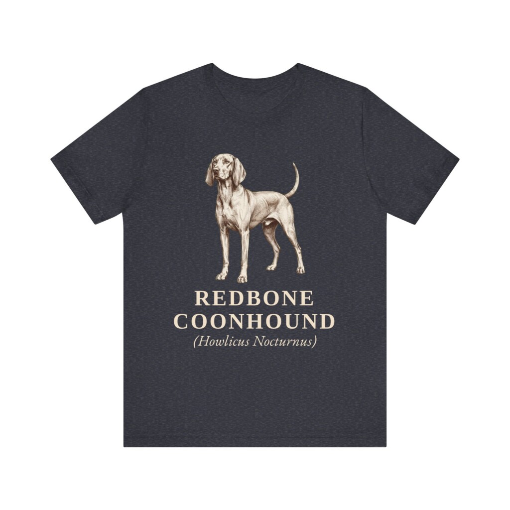 Redbone Coonhound Latin Shirt, Vintage Dog Sketch Tee, Dog Latin Gift