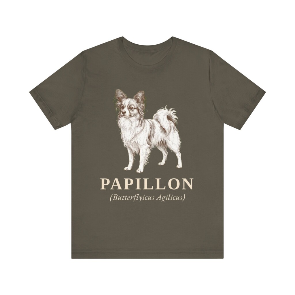 Papillon Latin Shirt, Vintage Dog Sketch Tee, Dog Latin Gift