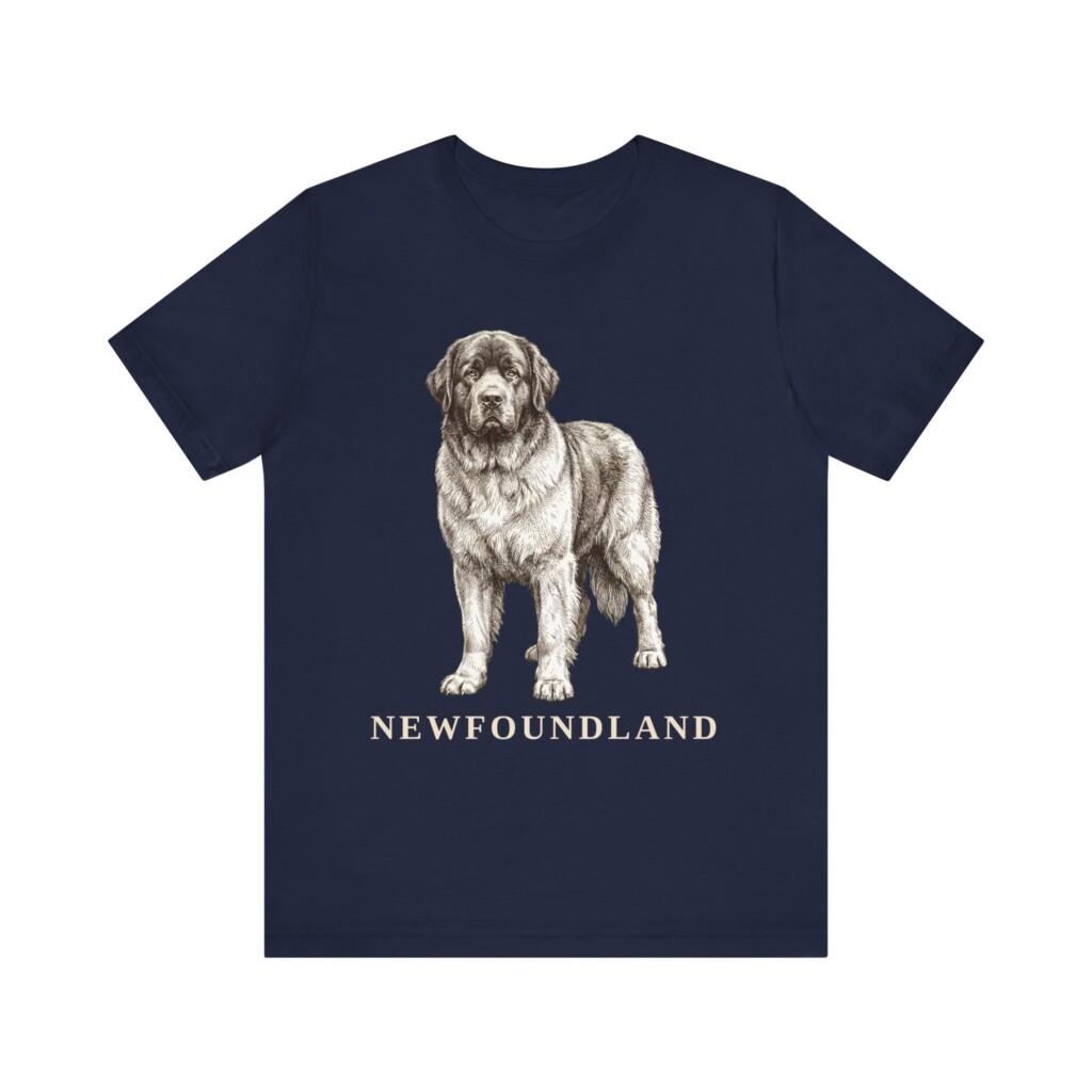 Newfoundland Dog Lover Shirt, Vintage Dog Sketch Tee, Dog Lover Gift Newfoundland Dog Lover Shirt, Vintage Dog Sketch Tee, Dog Lover Gift