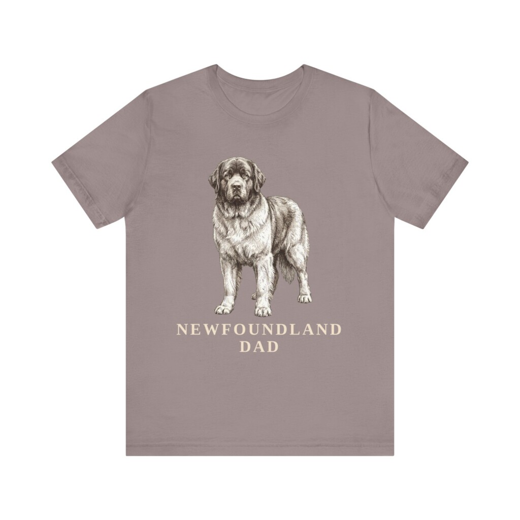 Newfoundland Dog Dad Shirt, Vintage Dog Sketch Tee, Dog Dad Gift