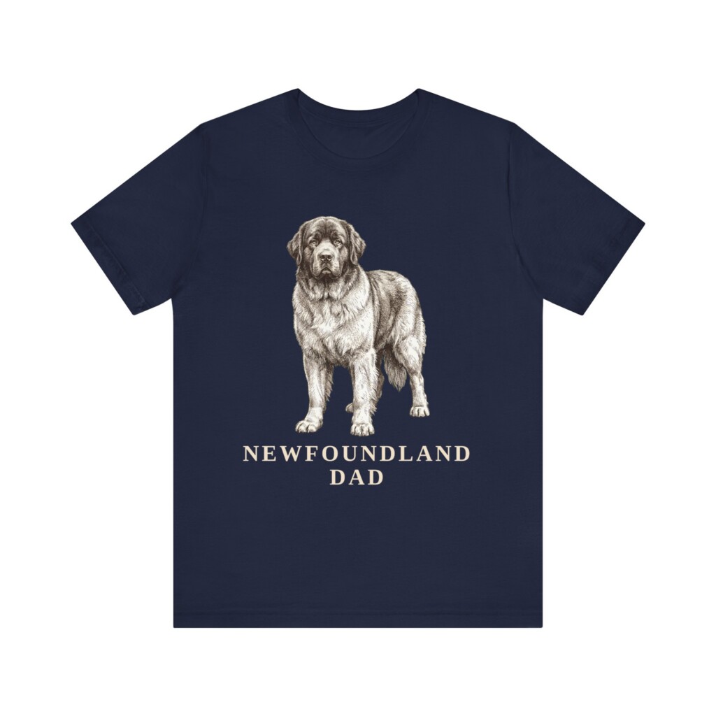 Newfoundland Dog Dad Shirt, Vintage Dog Sketch Tee, Dog Dad Gift