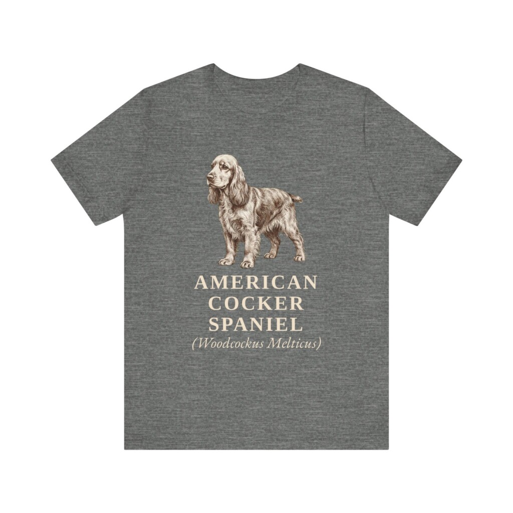 American Cocker Spaniel Latin Shirt, Vintage Dog Sketch Tee, Dog Latin Gift