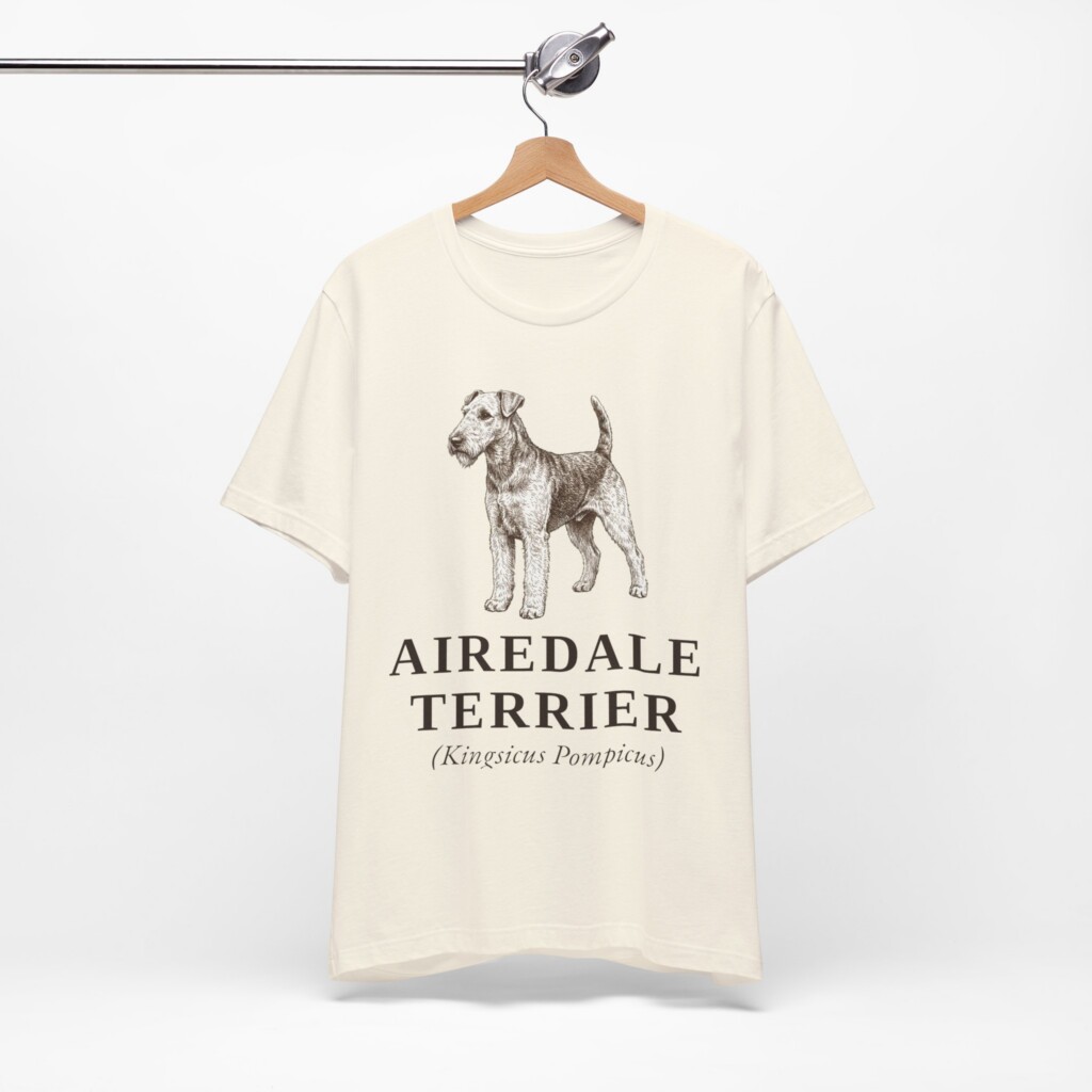 Airedale Terrier Latin Shirt, Vintage Dog Sketch Tee, Dog Latin Gift