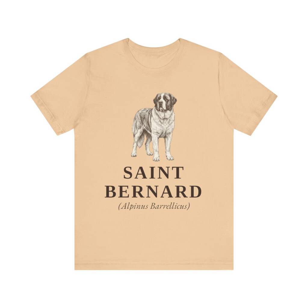 Saint Bernard Latin Shirt, Vintage Dog Sketch Tee, Dog Latin Gift