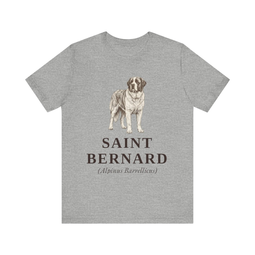 Saint Bernard Latin Shirt, Vintage Dog Sketch Tee, Dog Latin Gift