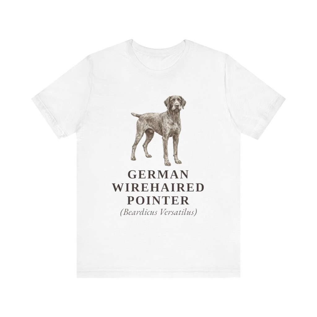 German Wirehaired Pointer Latin Shirt, Vintage Dog Sketch Tee, Dog Latin Gift
